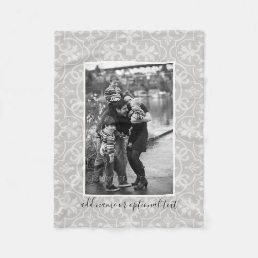 1 Foto met Farmhouse Tile Pattern en Text Fleece Deken (Voorkant)