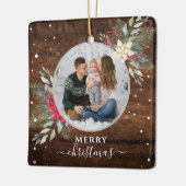 1 Foto met  hout voor kerstversiering Keramisch Ornament (Links)