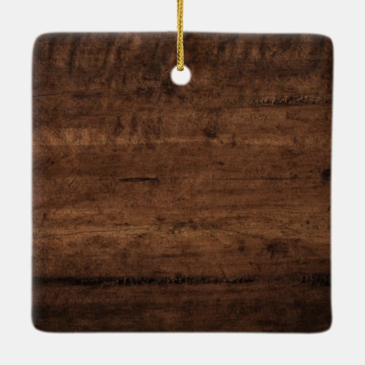 1 Foto met hout voor kerstversiering Keramisch Ornament (Achterkant)