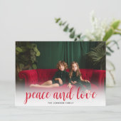 1 Foto met kerstscript Red Green Plays Peace Feestdagenkaart (Staand voorkant)