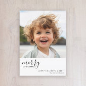 1 Foto Minimale kerst met smeuïde kerst - zwart wi Feestdagenkaart