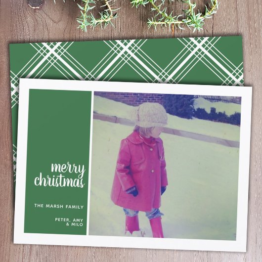 1 Foto: Minimale kerstkerst met kerstmis Feestdagenkaart