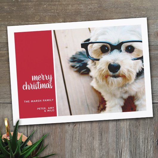 1 Foto: Minimale kerstkerstavond met minimale coll Feestdagenkaart