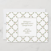 1 Foto Modern JOY  Waterverf Holly Wreath Feestdagenkaart (Achterkant)