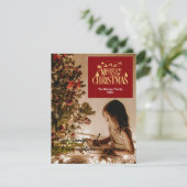 1 foto Modern Vrolijk Kerstfeest Beste Kerstman Feestdagenkaart (Staand voorkant)