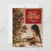 1 foto Modern Vrolijk Kerstfeest Beste Kerstman Feestdagenkaart (Voorkant)