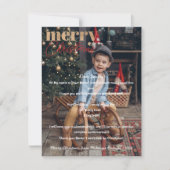1 Foto Modern Vrolijk Kerstfeest DearSanta Verlang Feestdagenkaart (Voorkant)