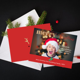 1 foto Modern Vrolijk Kerstfeest Lieve Kerstman he Feestdagenkaart