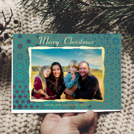 1 foto moderne elegante folie kerstkaart folie feestdagenkaart