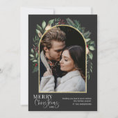 1 Foto Moderne Groene Boog Merry Christmas Feestdagenkaart (Voorkant)