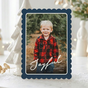 1 Foto Moderne Schelp Frame Vrolijke Kerst Feestdagenkaart