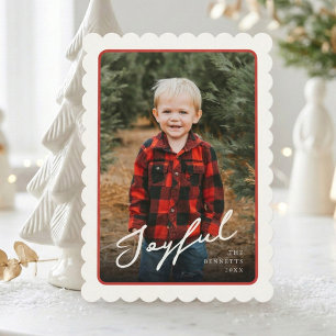 1 Foto Moderne Schelp Frame Vrolijke Kerst Feestdagenkaart