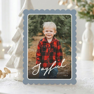 1 Foto Moderne Schelp Frame Vrolijke Kerst Feestdagenkaart