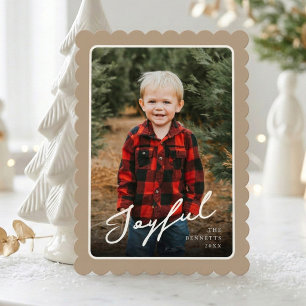 1 Foto Moderne Schelp Frame Vrolijke Kerst Feestdagenkaart