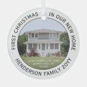 1 Foto Nieuw startadres Eerste Kerstdag Wit Glas Ornament (Voorkant)