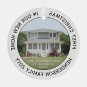 1 Foto Nieuw startadres Eerste Kerstdag Wit Glas Ornament (Achterkant)