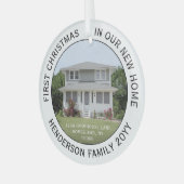 1 Foto Nieuw startadres Eerste Kerstdag Wit Glas Ornament (Voorkant links)