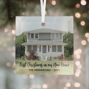 1 Foto Nieuw startsein voor het eerste kerstfeest Glas Ornament