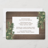 1 Foto Nieuwe Stroom Rustic Wood Pine & String Lig Feestdagenkaart (Achterkant)