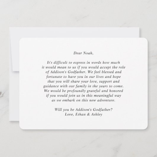 1 Foto Oom Van de Bruid Voorstel Moderne Elegante  Kaart (Achterkant)