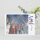 1 FOTO OP WITTE KERST KAART - JOY (Staand voorkant)