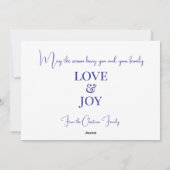 1 FOTO OP WITTE KERST KAART - JOY (Achterkant)