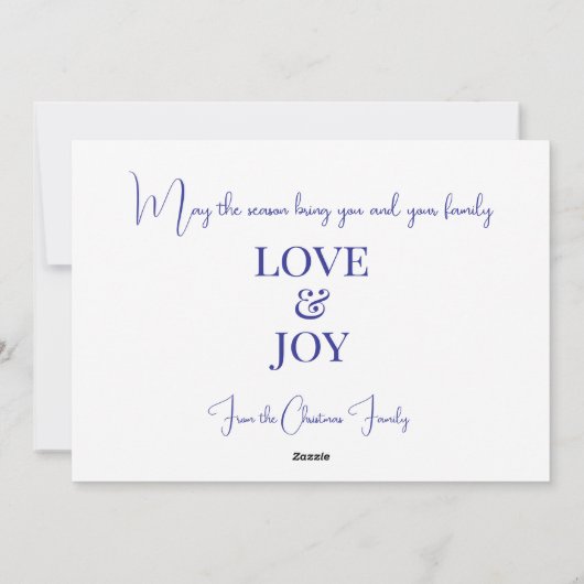 1 FOTO OP WITTE KERST KAART - JOY (Achterkant)