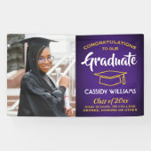 1 Foto Paars Gold Yellow Afstuderen Spandoek (Horizontaal)