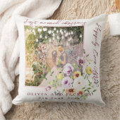 1 Foto Pasgetrouwden 1e Kerstmis als Echtpaar Roze Kussen (Deken)