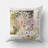 1 Foto Pasgetrouwden 1e Kerstmis als Echtpaar Roze Kussen (Voorkant)