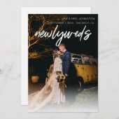 1 Foto Passen getrouwd Aankondiging - Wit (Voorkant / Achterkant)