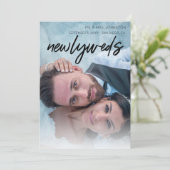 1 Foto Passen getrouwd Aankondiging - Zwart (Staand voorkant)