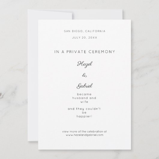 1 Foto Passen getrouwd Aankondiging - Zwart (Achterkant)