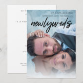 1 Foto Passen getrouwd Aankondiging - Zwart (Voorkant / Achterkant)