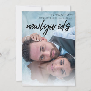 1 Foto Passen getrouwd Aankondiging - Zwart