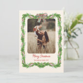 1 foto plaid boog rustieke kerst Foto Feestdagenkaart (Staand voorkant)