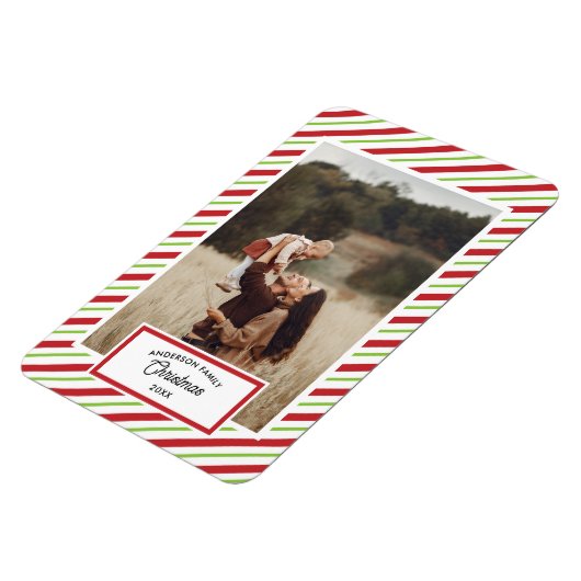 1 Foto Rood en Groen Diagonale Strepen Magneet (Linkerzijde)