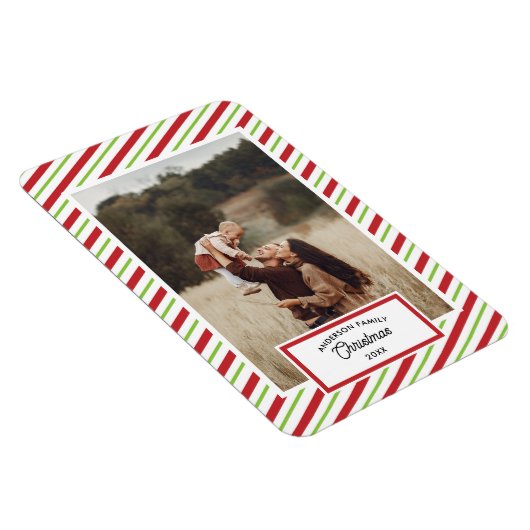 1 Foto Rood en Groen Diagonale Strepen Magneet (Rechterzijde)