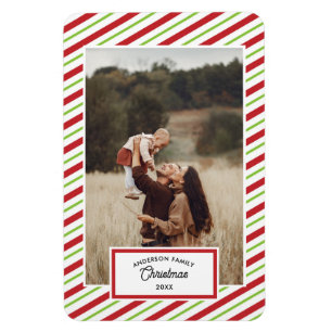 1 Foto Rood en Groen Diagonale Strepen Magneet