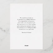 1 Foto, Roos-Goud-Folie, DANK U! Folie Uitnodiging (Achterkant)