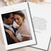 1 Foto, Roos-Goud-Folie, DANK U! Folie Uitnodiging