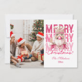 1 Foto  Roze Notenkraker Kerst Feestdagenkaart (Voorkant)