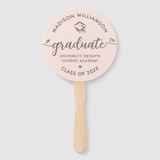 1 Foto Roze Verloopt Script Harten Baret Handwaaier (Voorkant)