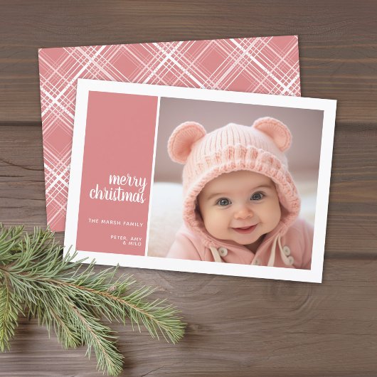 1 Foto van Collage Minimal Christmas coral christm Feestdagenkaart