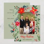 1 Foto van de Waterverf met prettige kerstdagen Fl Feestdagenkaart (Voorkant / Achterkant)