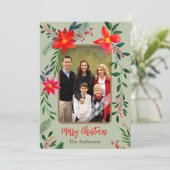 1 Foto van de Waterverf met prettige kerstdagen Fl Feestdagenkaart (Staand voorkant)