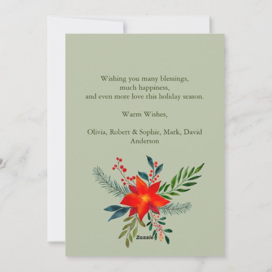 1 Foto van de Waterverf met prettige kerstdagen Fl Feestdagenkaart (Achterkant)