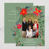 1 Foto van de Waterverf met prettige kerstdagen Fl Feestdagenkaart (Voorkant / Achterkant)