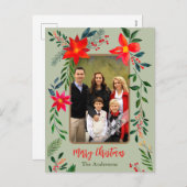 1 Foto van de Waterverf met prettige kerstdagen Fl Feestdagenkaart (Voorkant / Achterkant)