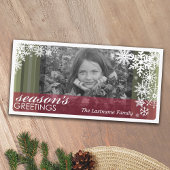 1 foto van het seizoen met sneeuwvlokken feestdagenkaart